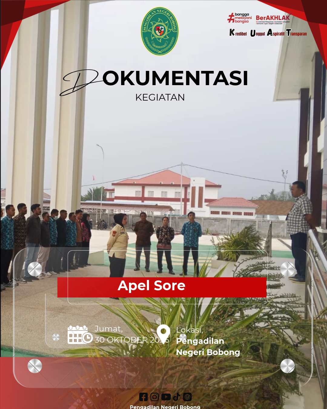 Pengadilan Negeri Bobong Laksanakan Apel Sore Tutup Pekan Kerja